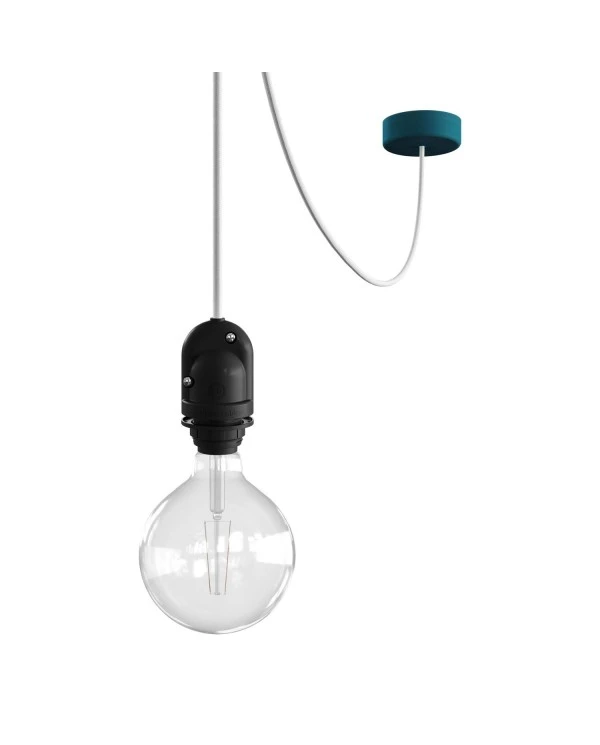 EIVA Outdoor pendant lamp for lampshaed with 5 mt textile cable, decentralizer, silicone ceiling rose and lamp holder IP65