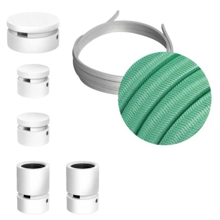 Filé System Wiggle Kit - with 3m string light cable and 5 indoor white varnished wooden components - CH69
