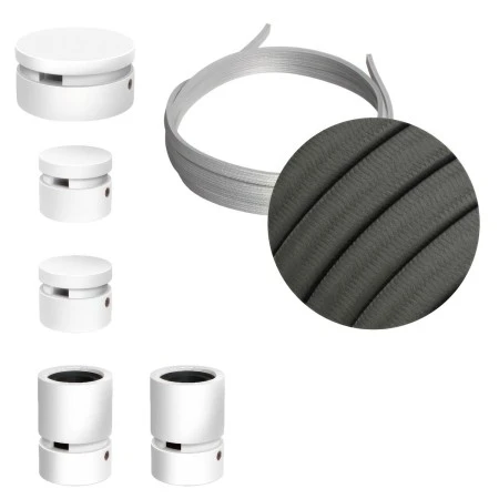 Filé System Wiggle Kit - with 3m string light cable and 5 indoor white varnished wooden components - CM03