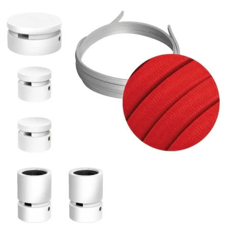 Filé System Wiggle Kit - with 3m string light cable and 5 indoor white varnished wooden components - CM09
