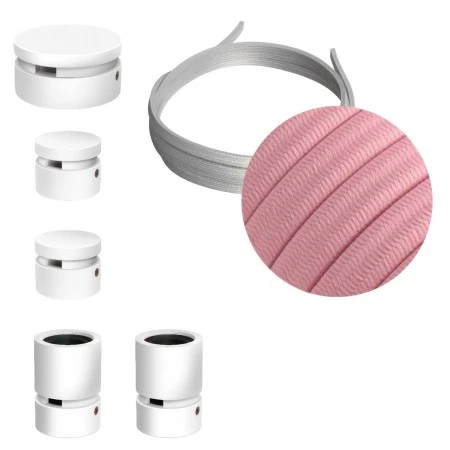 Filé System Wiggle Kit - with 3m string light cable and 5 indoor white varnished wooden components - CM16