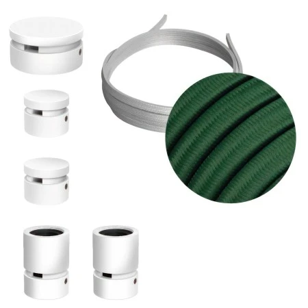 Filé System Wiggle Kit - with 3m string light cable and 5 indoor white varnished wooden components - CM21