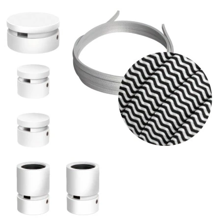 Filé System Wiggle Kit - with 3m string light cable and 5 indoor white varnished wooden components - CZ04