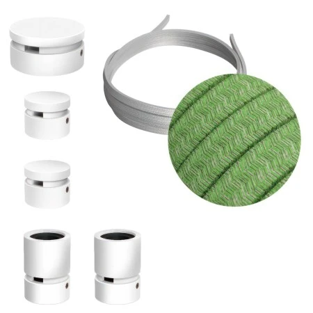 Filé System Wiggle Kit - with 3m string light cable and 5 indoor white varnished wooden components - CX08