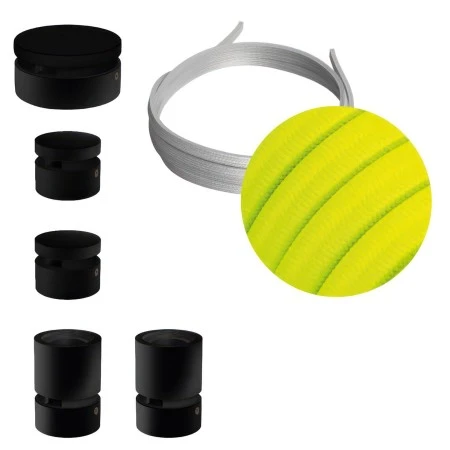 Filé System Wiggle Kit - with 3m string light cable and 5 indoor black varisched wooden components - CF10