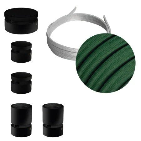 Filé System Wiggle Kit - with 3m string light cable and 5 indoor black varisched wooden components - CM21