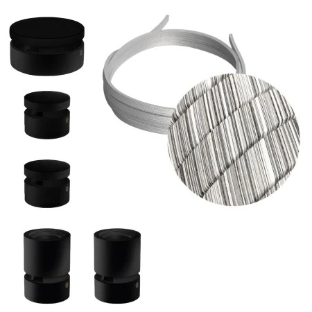 Filé System Wiggle Kit - with 3m string light cable and 5 indoor black varisched wooden components - ECC37