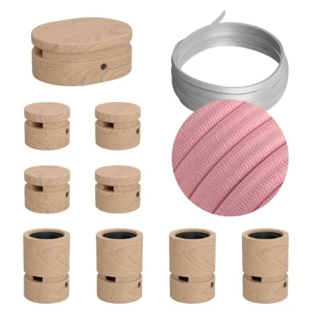Filé System Symmetric Kit - with 5m string light cable and 9 indoor wooden components - CM16