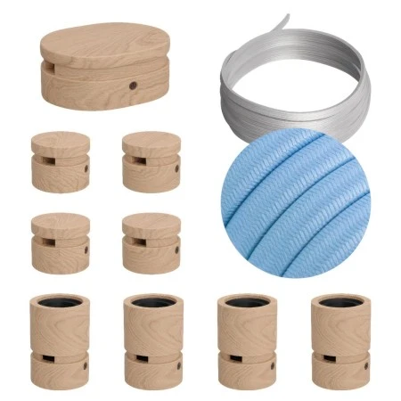 Filé System Symmetric Kit - with 5m string light cable and 9 indoor wooden components - CM17