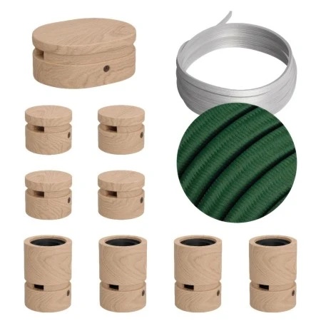 Filé System Symmetric Kit - with 5m string light cable and 9 indoor wooden components - CM21