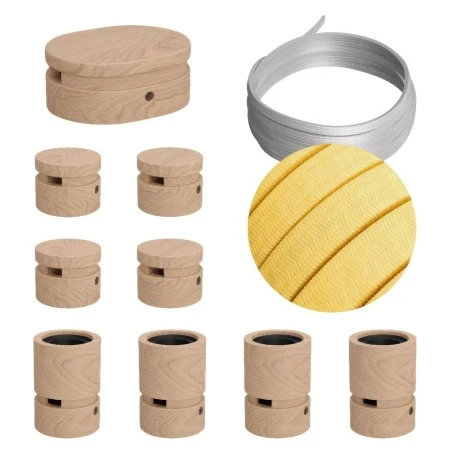 Filé System Symmetric Kit - with 5m string light cable and 9 indoor wooden components - CM10