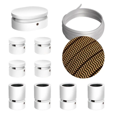 Filé System Symmetric Kit - with 5m string light cable and 9 indoor white varnished wooden components - CZ22