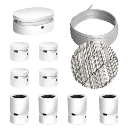 Filé System Symmetric Kit - with 5m string light cable and 9 indoor white varnished wooden components - ECC37