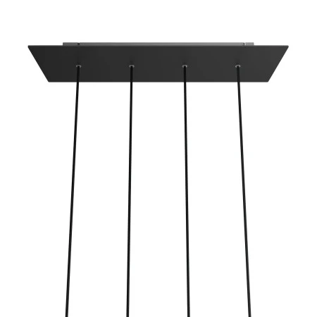 Rectangular XXL Rose-One in line 4 hole and 6 side holes ceiling rose, 675 x 225 mm - Matt Black Dibond