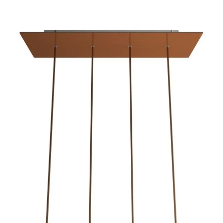 Rectangular XXL Rose-One in line 4 hole and 6 side holes ceiling rose, 675 x 225 mm - Satin Copper Dibond