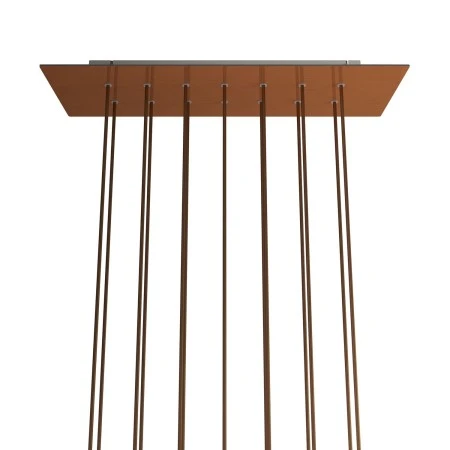 Rectangular XXL Rose-One 14-hole and 6 side holes ceiling rose, 675 x 225 mm - Satin Copper Dibond