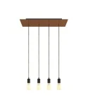 4-light pendant lamp with 675 mm rectangular XXL Rose-One, featuring fabric cable and metal finishes