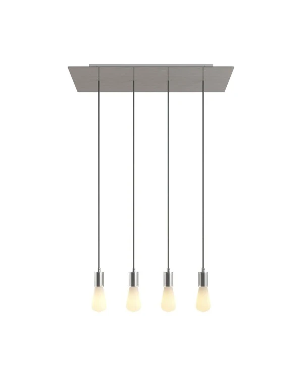 4-light pendant lamp with 675 mm rectangular XXL Rose-One, featuring fabric cable and metal finishes