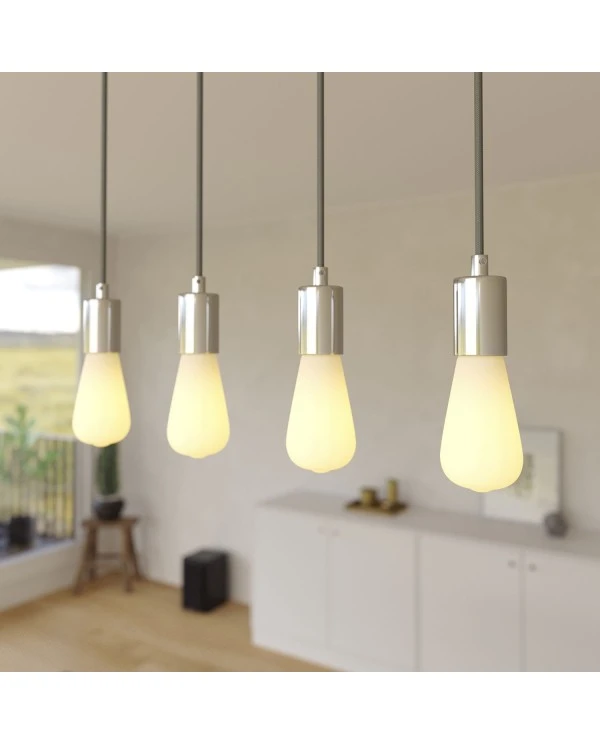 4-light pendant lamp with 675 mm rectangular XXL Rose-One, featuring fabric cable and metal finishes