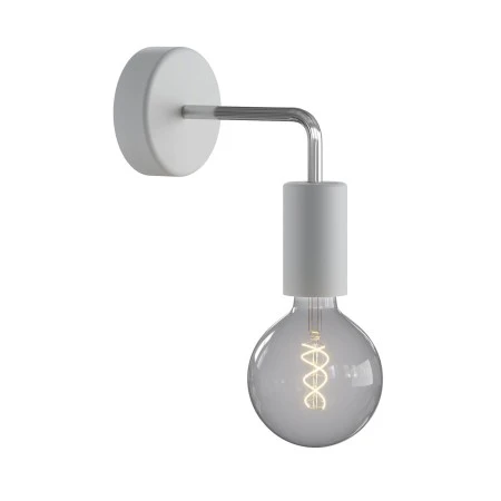 Fermaluce EIVA ELEGANT with L-shaped extension, ceiling rose and lamp holder IP65 waterproof - Glacier Grey