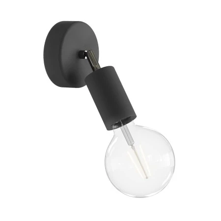 Fermaluce EIVA ELEGANT with adjustable joint, ceiling rose and lamp holder IP65 waterproof - Black