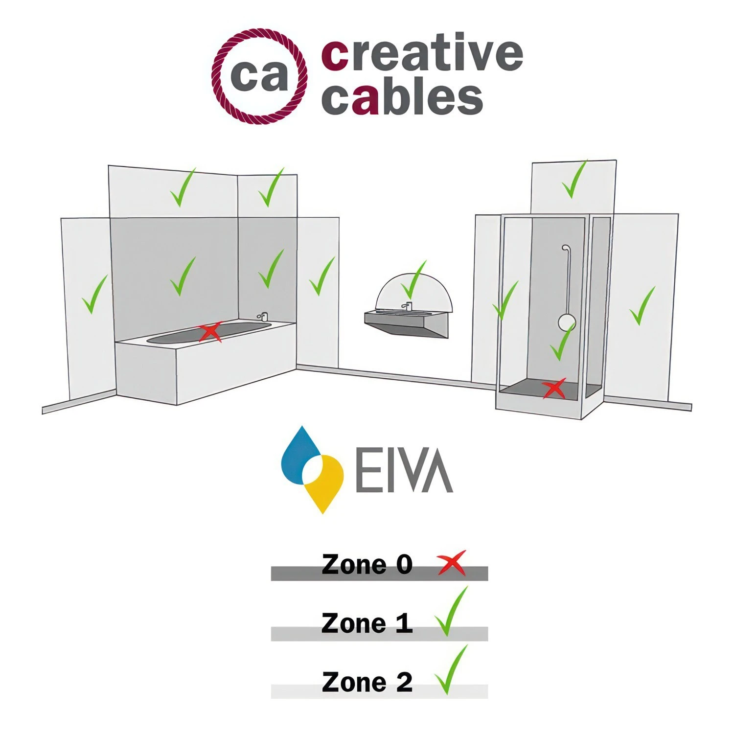 Fermaluce EIVA with L-shaped extension, Swing lampshade and lamp holder IP65 waterproof