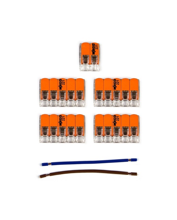 WAGO connector kit compatible with 2x cable for 6 hole ceiling rose