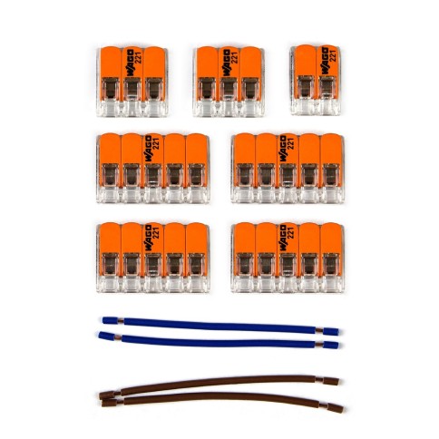 WAGO connector kit compatible with 2x cable for 8 hole ceiling rose