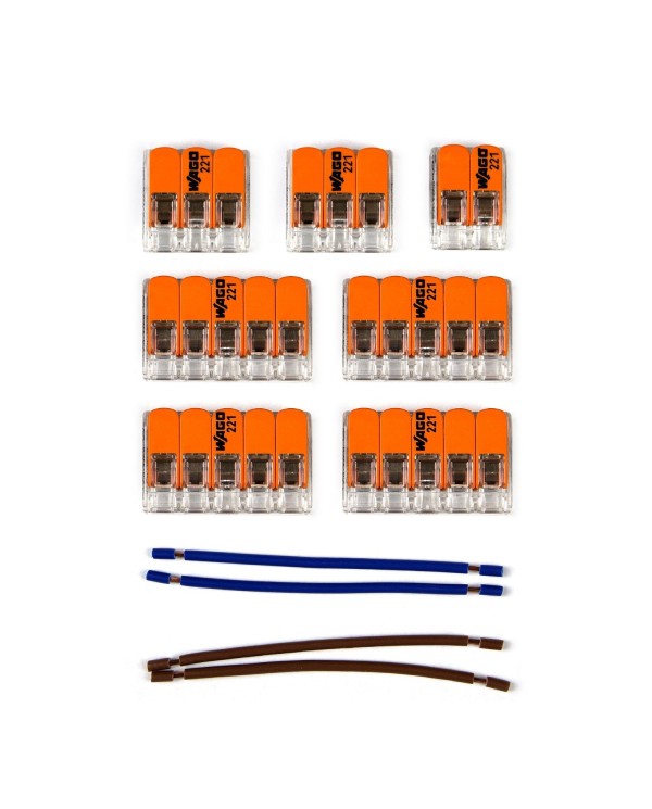 WAGO connector kit compatible with 2x cable for 8 hole ceiling rose