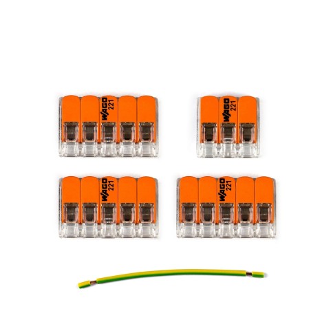 WAGO connector kit compatible with 3x cable for 4 hole ceiling rose