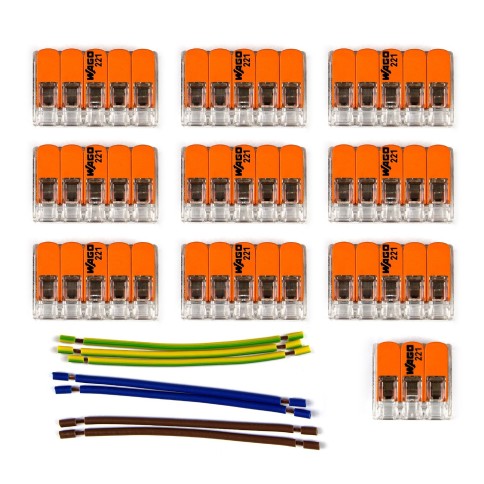 WAGO connector kit compatible with 3x cable for 9 hole ceiling rose