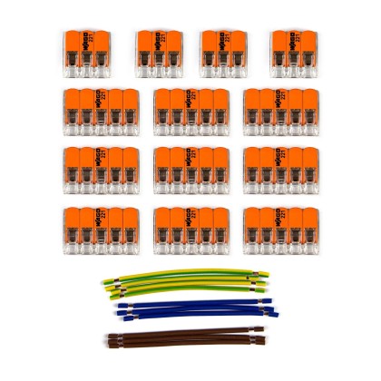 WAGO connector kit compatible with 3x cable for 11 hole ceiling rose