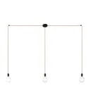 Spider - 3-light multi-pendant Made in Italy lamp featuring fabric cable and metal finishes