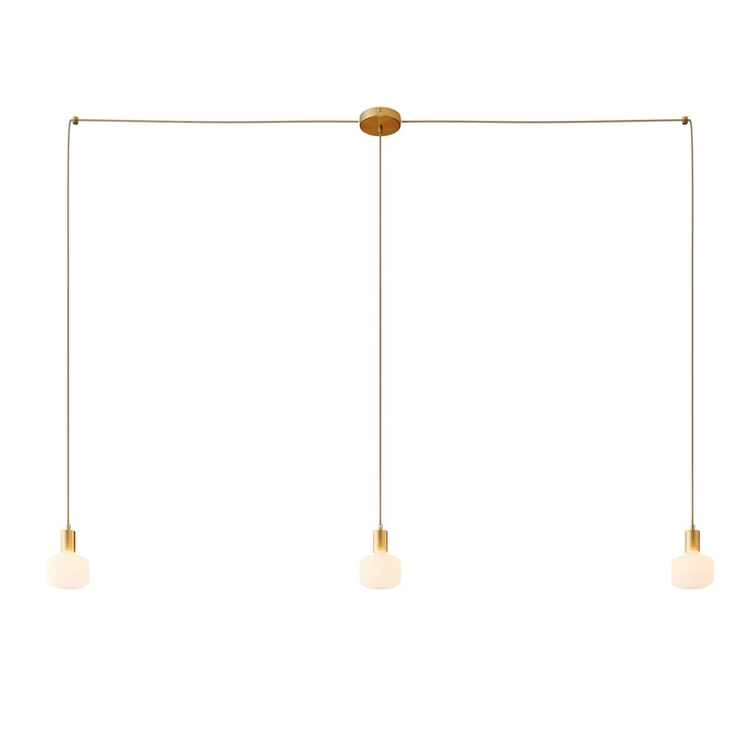 Spider - 3-light multi-pendant Made in Italy lamp featuring fabric cable and metal finishes