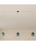 Spider - 3-light multi-pendant Made in Italy lamp featuring fabric cable and metal finishes