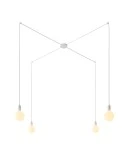 Spider - 4-light multi-pendant Made in Italy lamp featuring fabric cable and metal finishes