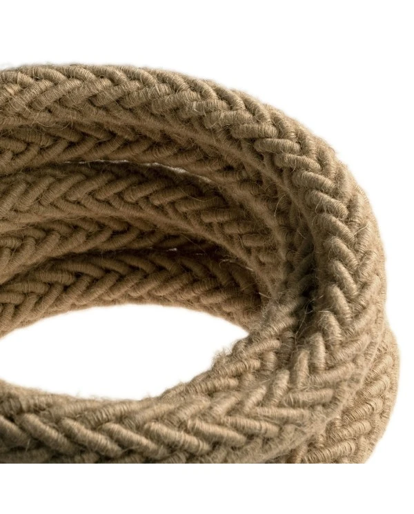 2XL jute twisted rope cable, 2x0,75 elettric cable. 24mm diameter