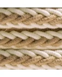 2XL jute and raw cotton twisted rope cable, 2x0.75 elettric cable. 24mm diameter
