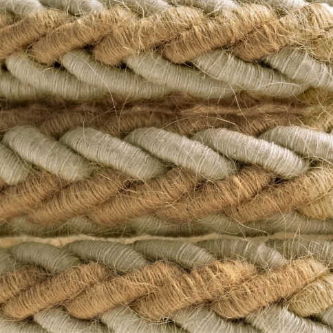 2XL jute and natural grey linen twisted rope cable, 2x0.75 electric cable. 24mm diameter