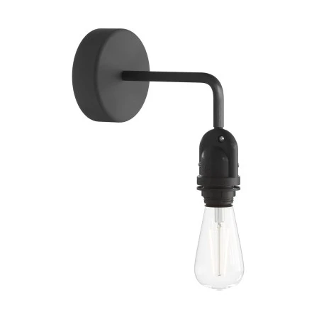 Fermaluce EIVA for lampshade with L-shaped extension, ceiling rose and lamp holder IP65 waterproof - Black