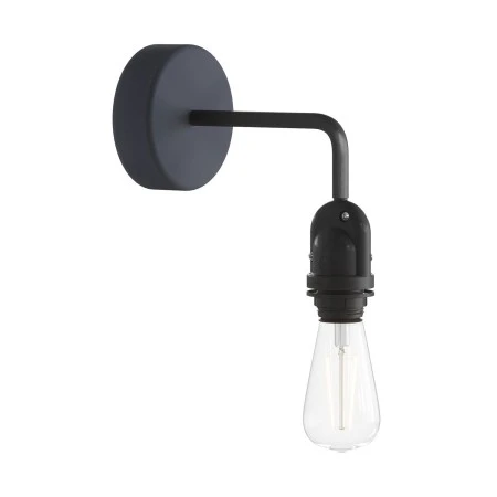 Fermaluce EIVA for lampshade with L-shaped extension, ceiling rose and lamp holder IP65 waterproof - Carbon Black