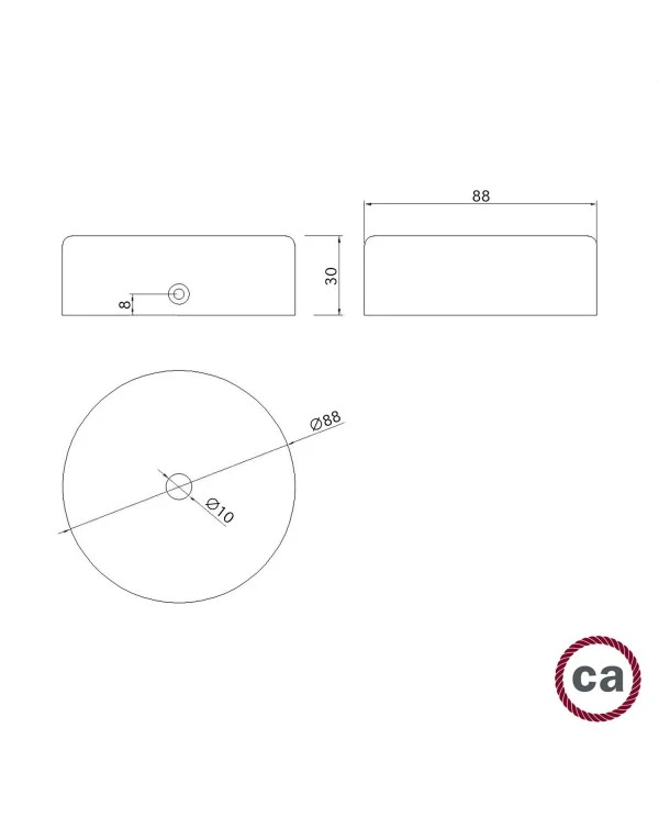 Mini cylindrical 1-central-hole wooden ceiling rose kit