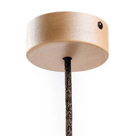 Mini cylindrical 1-central-hole wooden ceiling rose kit - Neutral