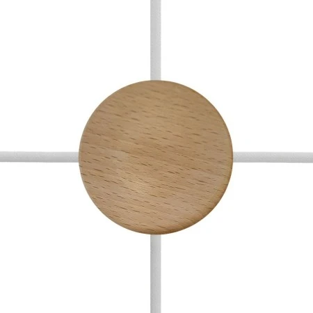 Mini cylindrical wooden 4-side- hole ceiling rose kit (junction box) - Neutral
