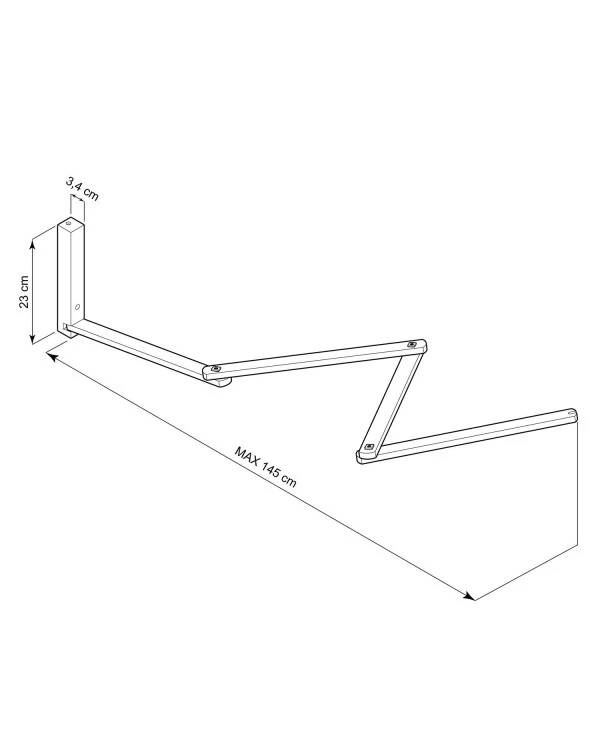 Pinocchio XL, adjustable wooden wall support for wall lamps