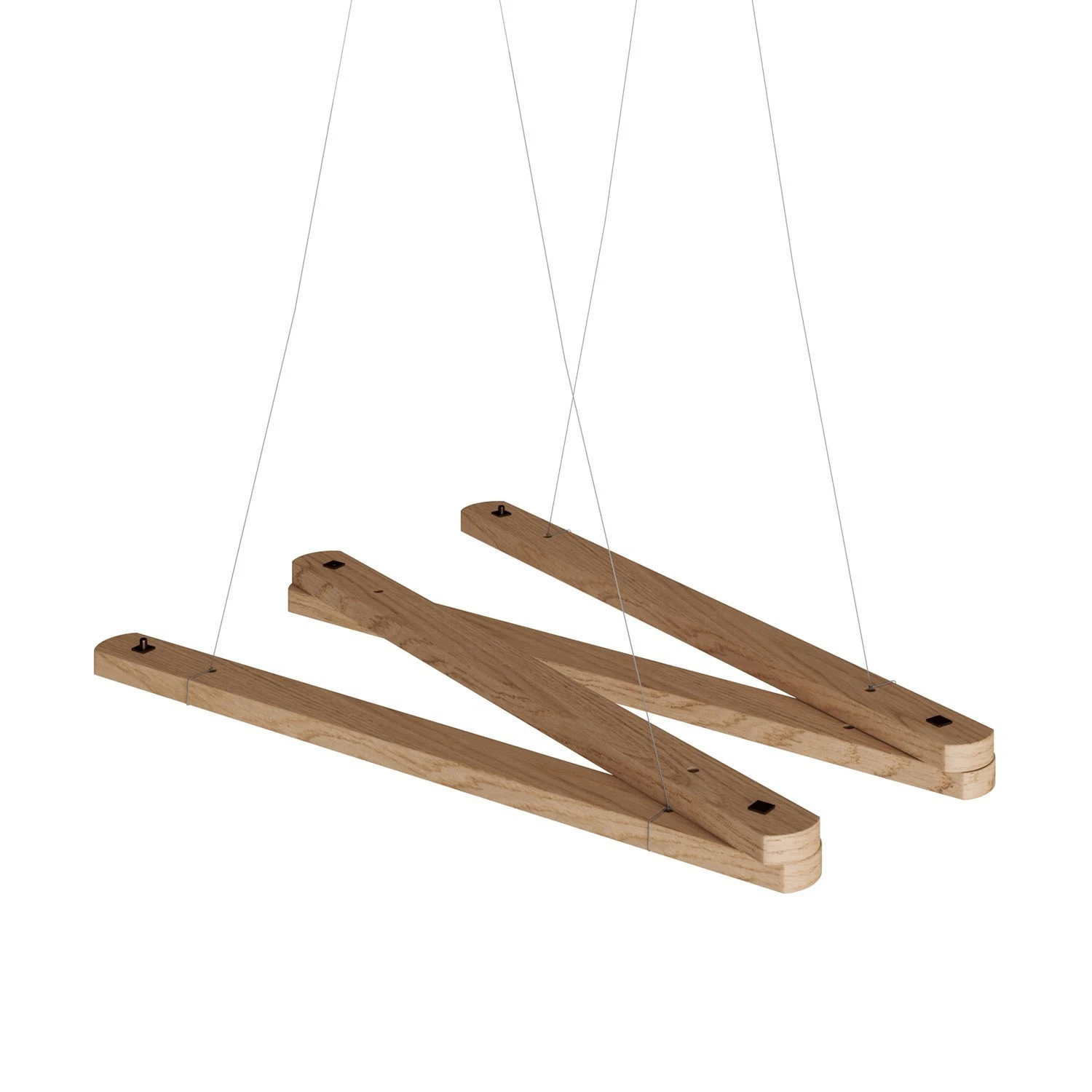 Zigh-Zagh, adjustable wooden ceiling support for pendant lamps