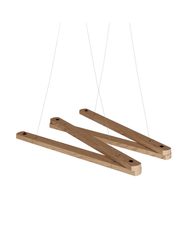 Zigh-Zagh, adjustable wooden ceiling support for pendant lamps