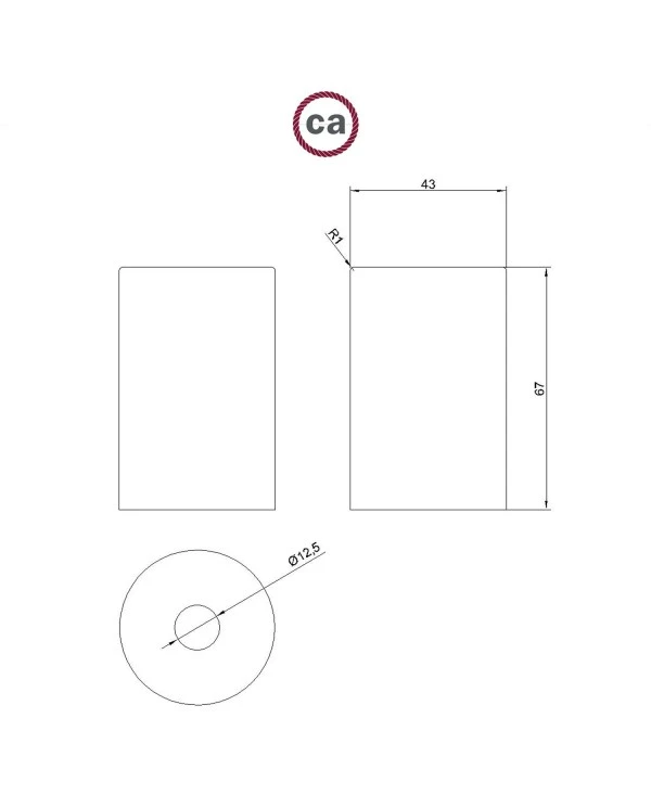 Pastel metal E27 lamp holder kit with concealed cable clamp