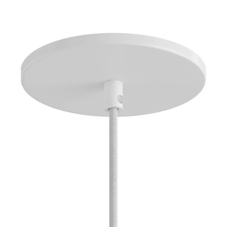 Flush-mounted ceiling rose with 1 central hole - Matt White