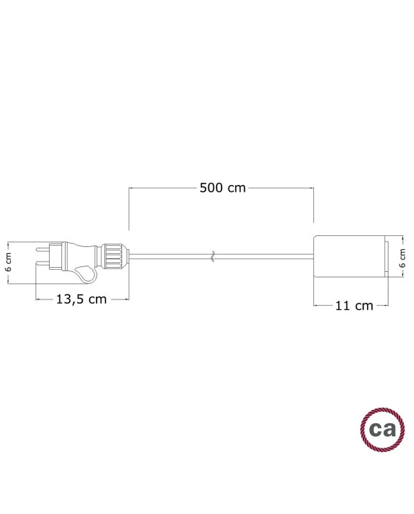 Eiva Snake Elegant, portable outdoor lamp, 5 m textile cable, IP65 waterproof lamp holder and plug